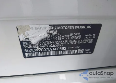 2020 BMW X7 xDrive40I from USA, damaged, VIN 5UXCW2C07L9A00663
